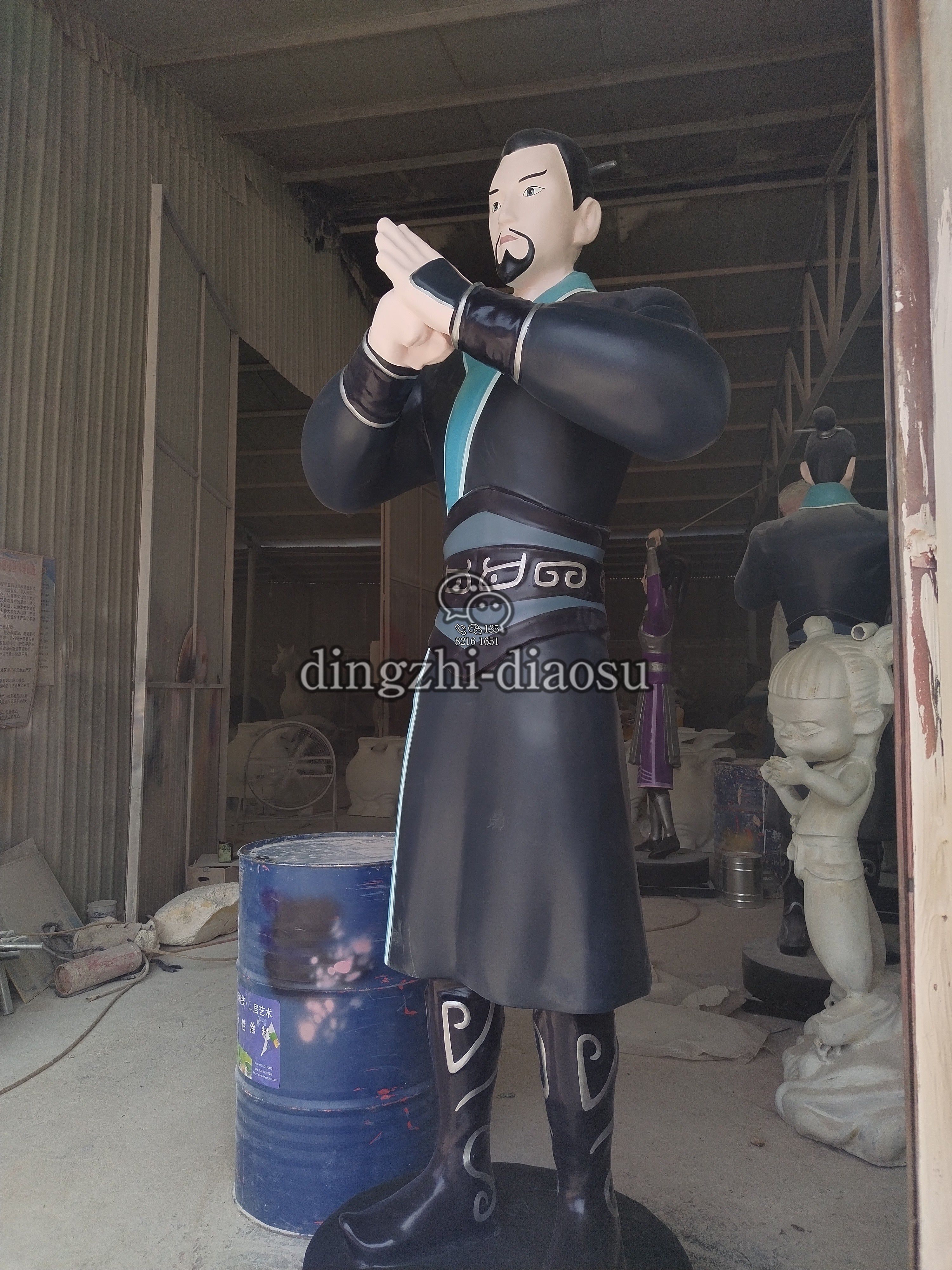 2.8米李靖玻璃钢雕塑
