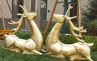 梅花鹿/长颈鹿动物雕塑