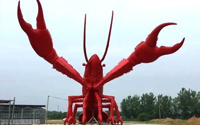 不锈钢龙虾雕塑