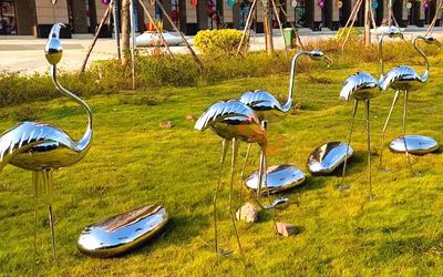 不锈钢火烈鸟雕塑